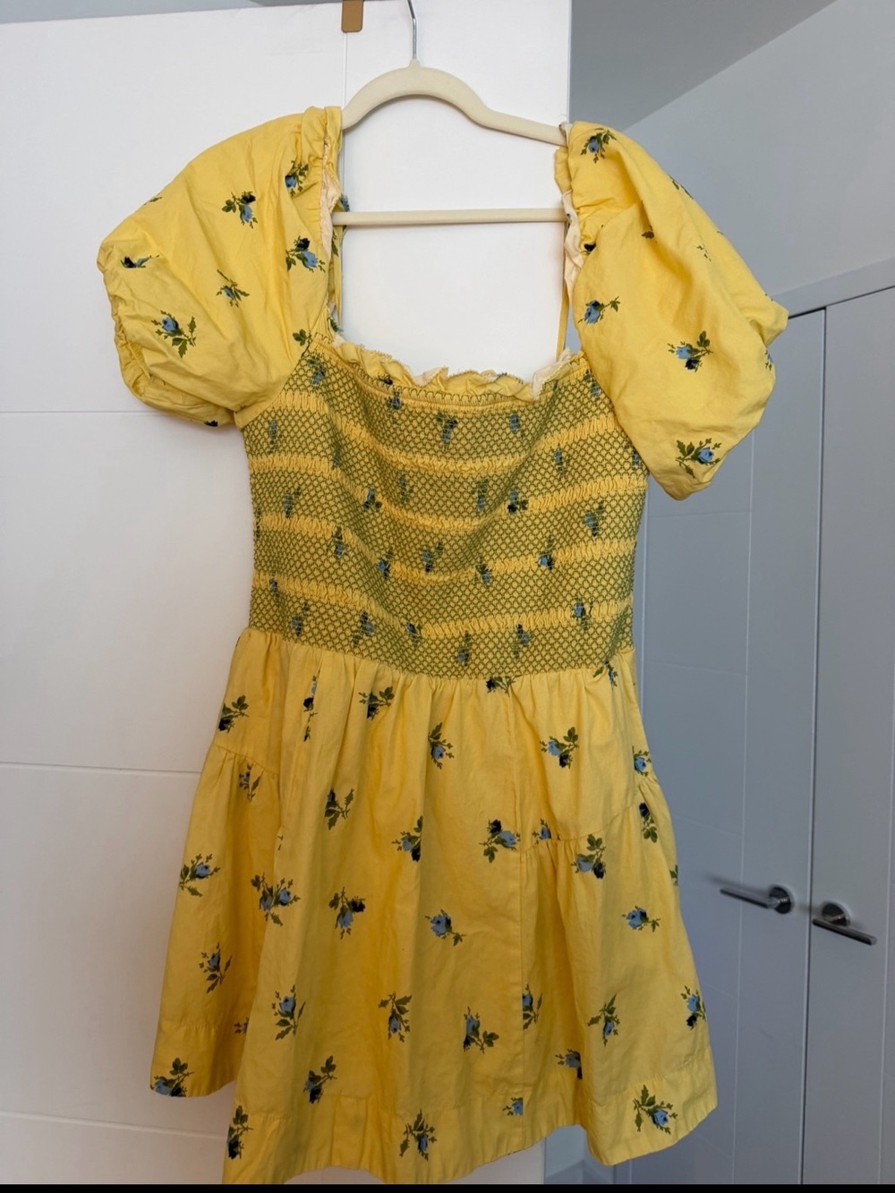 ANTHROPOLOGIE Yellow Floral Puff-Sleeve Kids Dress